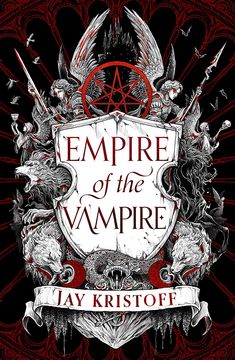 the cover to empire of the vampire by jay kristoff is shown in red and black