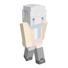 an image of a minecraft character in grey and white