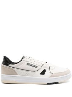 white/black calf leather perforated detailing panelled design logo stamp at side logo-debossed tongue contrasting branded heel counter branded leather insole round toe front lace-up fastening flat rubber sole Reebok Lt Court, Logo Stamp, Sneakers White, Design Logo, Leather Sneakers, Calf Leather, Lace Front, Rubber Sole, White Black