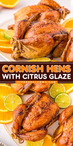 Serve these oven roasted cornish hens! Finished with a sticky, sweet-and-tangy citrus glaze, these cornish game hens are a Thanksgiving side dish to impress. This Thanksgiving dinner recipe is also perfect for your Christmas dinner party! Healthy Cornish Hen Recipe, Oven Roasted Cornish Game Hens, Cornish Hens For Thanksgiving, Smoked Cornish Hen Recipe, Cornish Game Hen Recipes Roasted, Roasted Cornish Game Hens, Brine For Cornish Hens, Thanksgiving Cornish Game Hen Recipes, Roasted Cornish Hens Oven