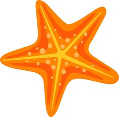 an orange starfish with dots on it