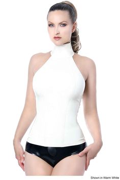 Westward Bound Mini Dress Latex, Luxury Second-skin Elastane Bodysuit, Sleeveless Micro-elastic Bodysuit With Built-in Bra, Nylon Second-skin Bodysuit With Built-in Bra, Latex Top, Latex Skirt, Halterneck Top, Uk Photos, Halter Neck Top