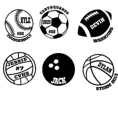 six different logos for various sports teams and their names are shown in black on a white background