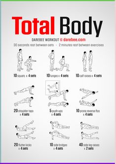 the total body workout poster shows how to do it