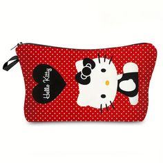 Polyester, Waterproof, Cute Pouch 8.5" X 5.2" Cartoon Makeup, Kitty Makeup, Hello Kitty Bags, Cute Pouch, Hello Kitty Makeup, Kitty Cartoon, Hello Kitty Bag, Hello Kitty Cartoon, Makeup Pouch