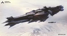 an image of a sci - fi ship flying in the sky