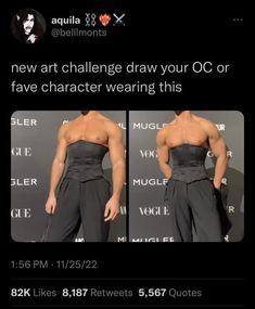 the back of a man's torso showing how to draw his own character in this video