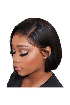 Fynokeh Bob Wig Human Hair 13x4 HD Lace Front Wigs Human Hair Pre Plucked with Baby Hair Straight Short Bob Wigs for Black Women Straight Bob Frontal Wigs Human Hair Natural Black (10 Inch) Stylish Short Hair, Frontal Hairstyles, Short Hair Wigs, Short Straight Hair, Bob Hair, Brown Blonde Hair