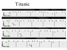 electric guitar Titanic Guitar Tab, Tabs Guitar, Guitar Tabs Acoustic, Guitar Tabs And Chords, Learn Guitar Songs, Easy Guitar Chords, Guitar Tabs For Beginners, Learn Guitar Chords, Easy Guitar Tabs