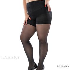 Lasaky - Womens Plus Size Tummy Control Tights - High Rise, Queen Size 40D Support Nylon Hosiery Pantyhose High Waist High Stretch Hosiery, Solid Color Compression Thigh-high Bottoms, High Waist Compression Hosiery, Color Socks, Colorful Socks, Queen Size, Hosiery, Tights, High Rise