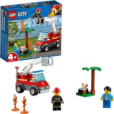 the lego city fire truck is in its box