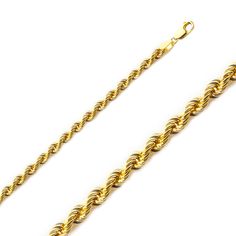 10k Gold 8mm Hollow Rope Chain 22 Inches. The chain features lobster clasp Made In USA