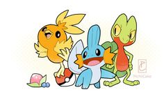 some very cute looking pokemon characters together