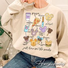 Vintage Mickey Mouse Sweatshirt, Just Here For The Snacks Sweatshirt, Mickey Mouse Shirt, Minnie Mouse Shirt, Disney Kid, Harryhudsonshop Casual Sweatshirt With Character Print For Disney Fan Events, Casual Sweatshirt With Character Print For Disney Events, Casual Sweatshirt With Cartoon Print For Disney Fan Events, Casual Sweatshirt With Cartoon Print For Disney Events, Casual Cartoon Print Sweatshirt For Disney Events, Casual Long Sleeve T-shirt For Disney Trips, Here For The Snacks, Minnie Mouse Shirt, Sweatshirt Ideas