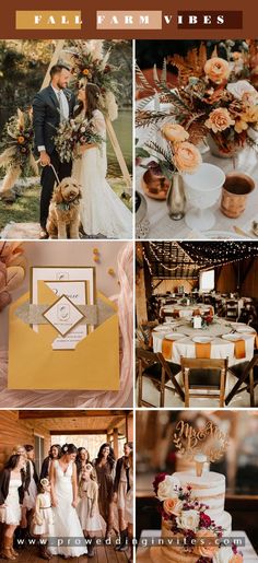 a collage of photos with different wedding themes