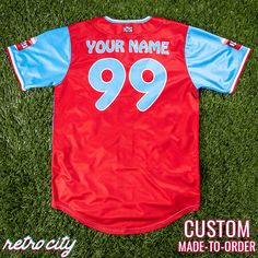 Is it time to party? Oh yeah! This custom jersey is perfect for all Duffman and Simpsons fans! Free PersonalizationUse the original character's name/number, or add your own name and number - custom personalization is free. *If you do not specify a custom name and number in the boxes above, your jersey will not include a name and number.* Customizable Red Jersey For Sports Season, Customizable Red Jersey For Sports Events, Customizable Red Baseball Jersey With Crew Neck, Customizable Red Baseball Jersey For Fans, Customizable Team Spirit Jersey For Streetwear, Fan Apparel Baseball Jersey For Team Events, Customizable Game Day Jersey, Customizable Sporty Jersey For Fan Gear, Customizable Team-colored Sports Fan Jersey