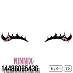 an image of eyelashes with black lashes and pink eyeliners on the front of it