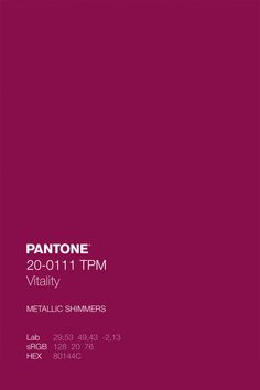 pantone's 2011 catalog cover for metallic shimmers, featuring pink and purple colors