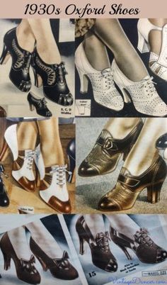 What Did Women Wear in the 1930s? 1930s Fashion Guide Art Deco Shoes, Fashion Infographic, Style Gentleman, Oxford Shoes Heels, 1930 Fashion, Fashion Guide, Womens Fashion Casual Summer