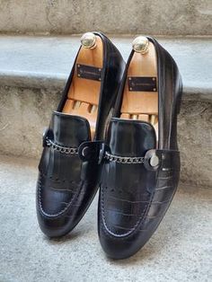 Reno Black Kilt Loafers – brabion Black Round Toe Moccasins For Galas, Black Flat Heel Loafers For Semi-formal Occasions, Black Goodyear Welted Round Toe Moccasins, Black Goodyear Welted Moccasins With Round Toe, Black Semi-formal Moccasins With Stitched Sole, Black Semi-formal Slip-ons With Round Toe, Semi-formal Flat Heel Leather Shoes With Rubber Sole, Semi-formal Leather Shoes With Flat Rubber Sole, Semi-formal Leather Shoes With Flat Heel And Rubber Sole