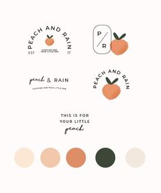 the peach and rain logo is shown with different colors