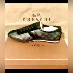 Tennis Shoes New In Box Coach Black Round Toe Sneakers, Coach Black Casual Sneakers, Coach Black Leather Sneakers, Black Leather Coach Sneakers, Casual Black Coach Sneakers, Coach Sneakers, Coach Shoes, Tennis Shoes, Womens Shoes Sneakers