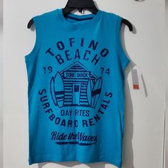 Brand New, Joe Fresh Boys Turquoise Blue Graphic Print Tank Top. No Flaws. Please Review Pictures Closely. Size Xl (14) Boys Casual Blue Tank Top With Graphic Print, Casual Blue Graphic Print Tank Top, Blue Sleeveless T-shirt With Graphic Print, Blue Relaxed Fit Sleeveless Top, Blue Sleeveless Top With Relaxed Fit, Blue Sleeveless T-shirt With Letter Print, Casual Blue Sleeveless T-shirt, Blue Sleeveless Casual T-shirt, Blue Crew Neck Tank Top For The Beach