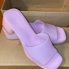 Steve Madden Harlin Sandal, Lilac Color (Looks Pink-Ish) Size 7 Perfect Barbie Shoe!! Never Worn Other Than Around The House To “Break In”; Excellent Condition Overall Trendy Purple Closed Toe Heels, Purple Slip-on Sandals For Summer, Trendy Purple Sandals For Summer, Purple Platform Sandals For Beach, Purple Platform Sandals For The Beach, Purple Closed Toe Sandals For Summer, Purple Synthetic Summer Sandals, Purple Platform Heels For Summer, Casual Purple High Heel Sandals