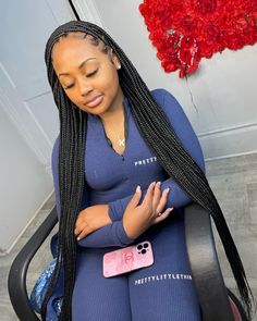 Traditional Box Braids, Sleek Ponytail Hairstyles, Big Box Braids Hairstyles, Feed In Braids Hairstyles, Cute Birthday Outfits, Dyed Hair Inspiration