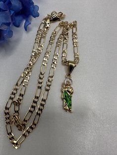 18" Figaro a chain with Small st Jude pedant  Will not tarnish or turn other color !  Beautiful for kids or her San Judas Necklaces, Custom Gold Jewelry, Therapy Playlist, Icy Girl, Jewelry Accessories Ideas, St Jude, Kids Necklace, Figaro Chain, Accessories Ideas