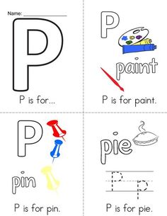 the letter p worksheet for children to learn how to write and draw letters