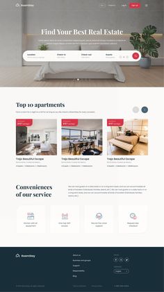 the homepage design for an interior and furniture store