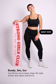 Gym Kit that's been made with you in mind. Gym Bra, Leggings, Vest, T-shirts, Sweatshirts, Gym Bag, Gilet and Jackets. Strong Girls Club Gym Kit created for you to move in. Lunge, dance, stretch, lift, squat, all whilst being reminded that YOU are The Club. SHOP NOW Gum Outfits, Mind Gym, Gym Kit, Gym Bra, Graphic Tee Outfits, Gym Clothes Women, Gym Outfits, Women Encouragement, Strong Girls