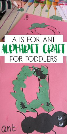 an alphabet craft for toddlers with the letter q on it, and a photo of a