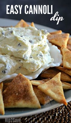 this easy cannoli dip is the perfect appetizer to serve with crackers