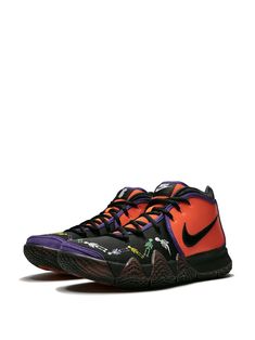 Shop orange Nike Kyrie 4 'Day Of The Dead' sneakers with Express Delivery - Farfetch Kyrie 4 Halloween, Kyrie Spongebob Shoes, Kyrie Irving Shoes Spongebob, Kyrie Infinity Shoes, Luxury Orange Lace-up Basketball Shoes, Nike Kyrie, Kyrie Irving, Nike Sb, Day Of The Dead