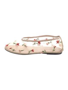 Khaite Ballet FlatsNeutralsFloral PrintRound-Toes with Embroidered Accent Flat Shoes Women, Ballet Flats, Shoes Flats, Print Patterns, Floral Print, Floral Prints, Ballet, Women Shoes, Floral