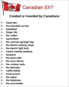 the canadian flag is shown with words in english and spanish to describe what country it is