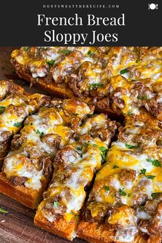 french bread sloppy joes on a cutting board with text overlay that reads, how to make french bread sloppy joes