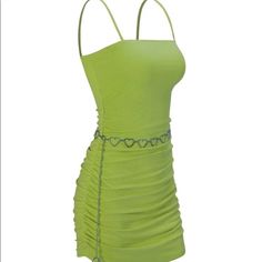 Sexy Lime Green Dress. Double Layered. Has A Slight Stretch To It. This Dress Is New. Never Worn. Doesn’t Come With Tags Though Looks Very Chic On. Size Medium Summer Sleeveless Dress With Chain Strap, Summer Club Dress With Chain Strap, Summer Dresses With Chain Strap, Y2k Green Mini Dress, Y2k Style Green Mini Dress, Green Y2k Style Mini Dress, Green Y2k Mini Dress, Green Y2k Style Summer Dress, Summer Sleeveless Mini Dress With Chain Strap