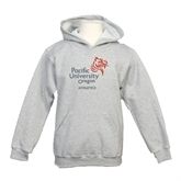 This grey Pacific University fleece sweatshirt for kids is also available in black. University Apparel, Merchandise Shop, Apparel Shop, Fleece Sweatshirt, Lacrosse, Bookstore, Basketball