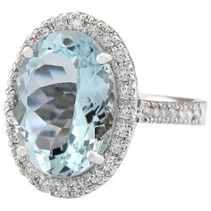 Stamped: 18K White Gold Total Ring Weight: 6.6 Grams Ring Length: N/A Ring Width: N/A Gemstone Weight: Total Natural Aquamarine Weight is 6.10 Carat (Measures: 14.88x10.80 mm) Color: Blue Diamond Weight: Total Natural Diamond Weight is 0.80 Carat Color: F-G, Clarity: VS2-SI1 Face Measures: 18.97x14.10 mm Sku: [704093W] Gia Certified Oval Topaz Ring For Formal Occasions, Oval Gia Certified Topaz Ring For Formal Occasions, Formal Oval Topaz Ring Gia Certified, Oval Platinum Diamond Ring With 17 Jewels, Gia Certified Round Topaz Ring For Formal Occasions, Formal Round Gia Certified Topaz Ring, Formal Oval Topaz Ring With Halo Setting, Oval Halo Ring With 17 Jewels For Anniversary, 14k White Gold Diamond Ring