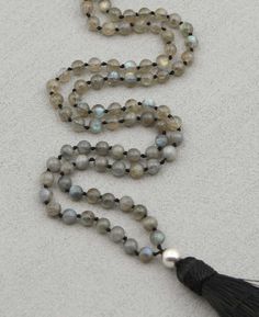 Gemstone Mala Meditation Beads Mala, Pearl Mala, Knotted Mala, Natural Stone Jewelry, 108 Bead, Labradorite Beads, Mala Necklace, Onyx Bead, Mala Beads