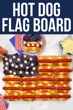 hot dog flag board made out of american flags and stars on it with the words hot dog flag