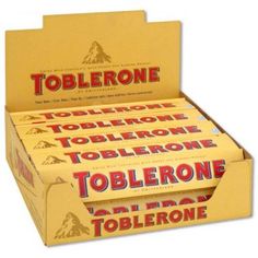 two boxes of toblerone are stacked on top of each other