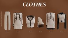 there are many different types of clothes on this page, but one is white and the other is black