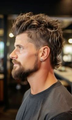 Business Mullet Men, Men�’s Modern Mohawk, Cool Short Mens Haircut, Mohawk Men’s Cut, Faded Mullet Haircut For Men, Mens Taper Mullet, Modern Men’s Mullet, Long Mohawk Boys