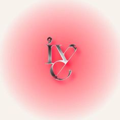 the letter c is made up of metal letters on a pink and red background with black accents