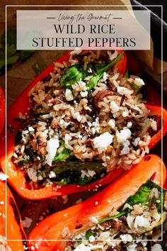 stuffed peppers with wild rice and spinach