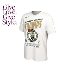 the boston celtic's t - shirt is shown in white